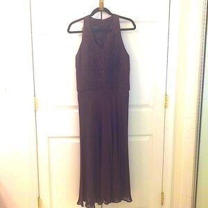 Jones New York Dress, 100% Silk, Size 8 Deep Purple Halter Dress